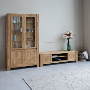 Vitrine en bois massif de chêne Balder - 111,6 x 44 x 190 cm - VESKOR