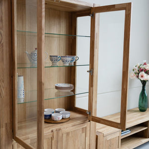 Vitrine en bois massif de chêne Balder - 111,6 x 44 x 190 cm - VESKOR