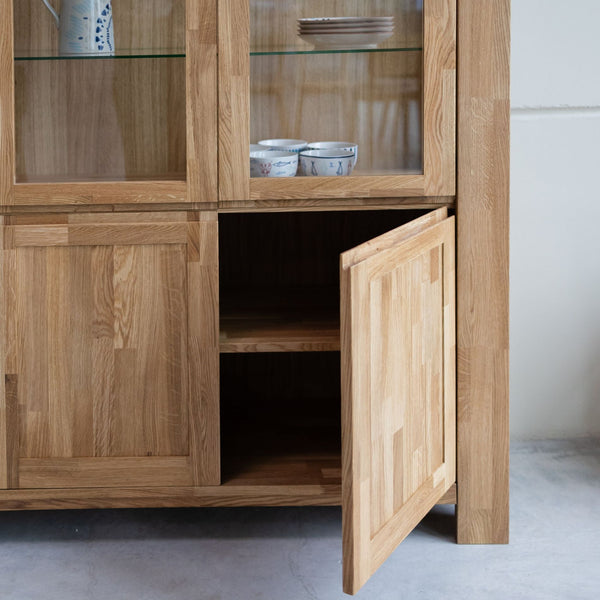 Vitrine en bois massif de chêne Balder - 111,6 x 44 x 190 cm - VESKOR