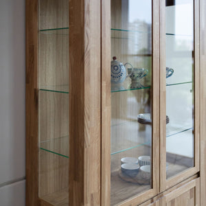 Vitrine en bois massif de chêne Balder - 111,6 x 44 x 190 cm - VESKOR