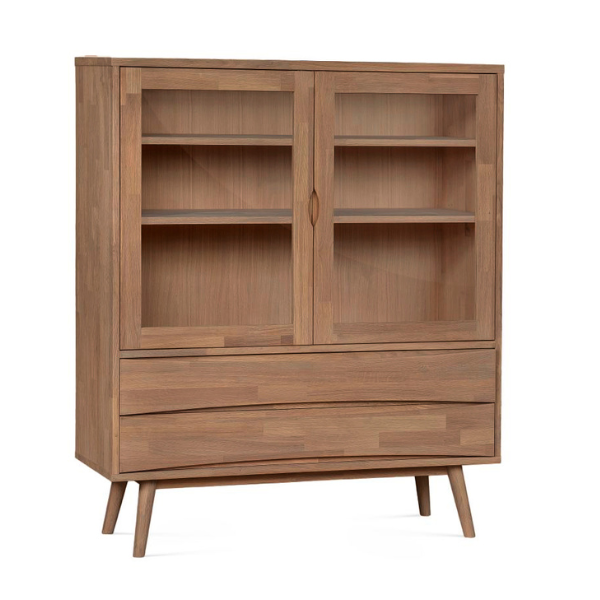 Vitrine en bois massif de chêne Malmo