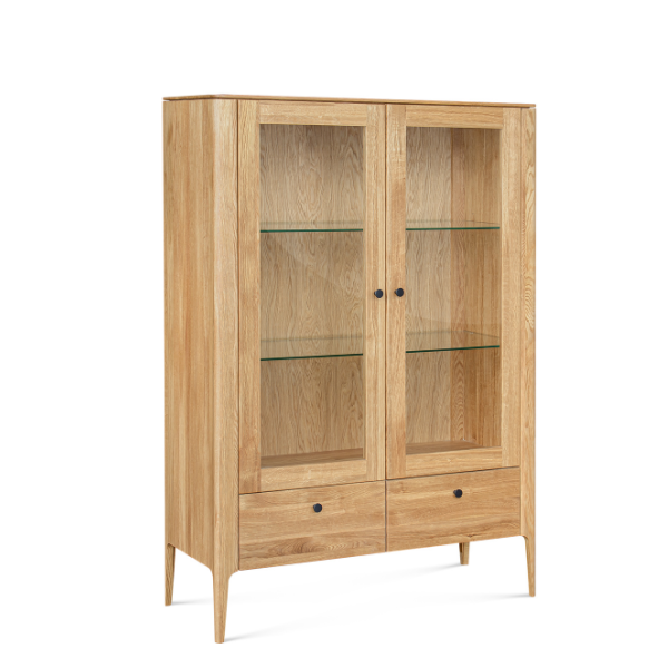 Vitrine en bois massif de chêne Narvik 2 - 100 х 40 х 140 cm - VESKOR