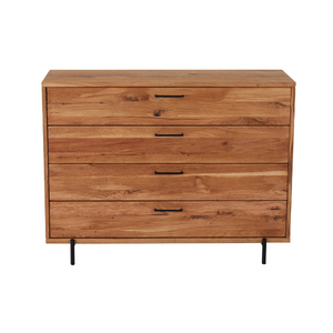 Commode en bois massif Normandie – 120 cm x 44 cm x 90 cm - VESKOR