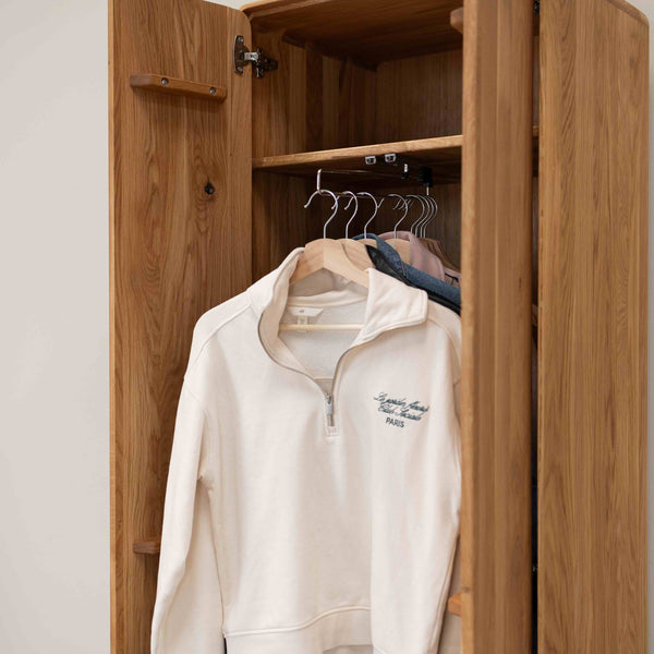 Armoire dressing 2 portes en bois massif de chêne