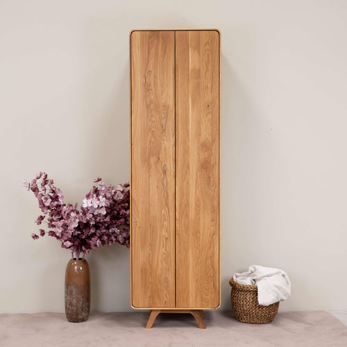 Armoire dressing 2 portes en bois massif de chêne