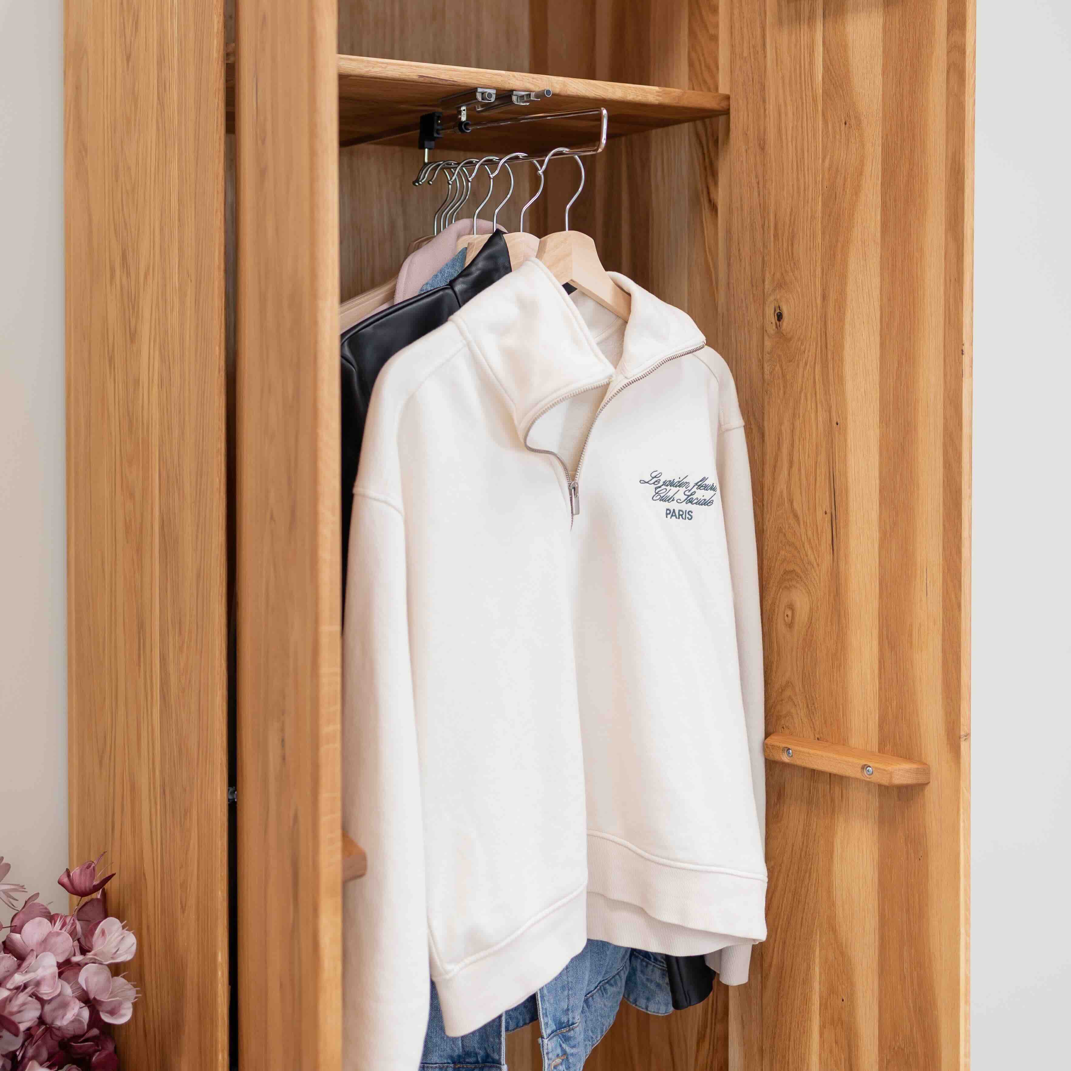 Armoire dressing 2 portes en bois massif de chêne