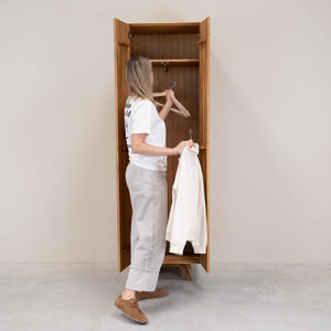 Armoire dressing 2 portes en bois massif de chêne