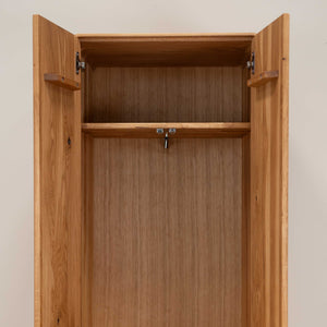 Armoire dressing 2 portes en bois massif de chêne