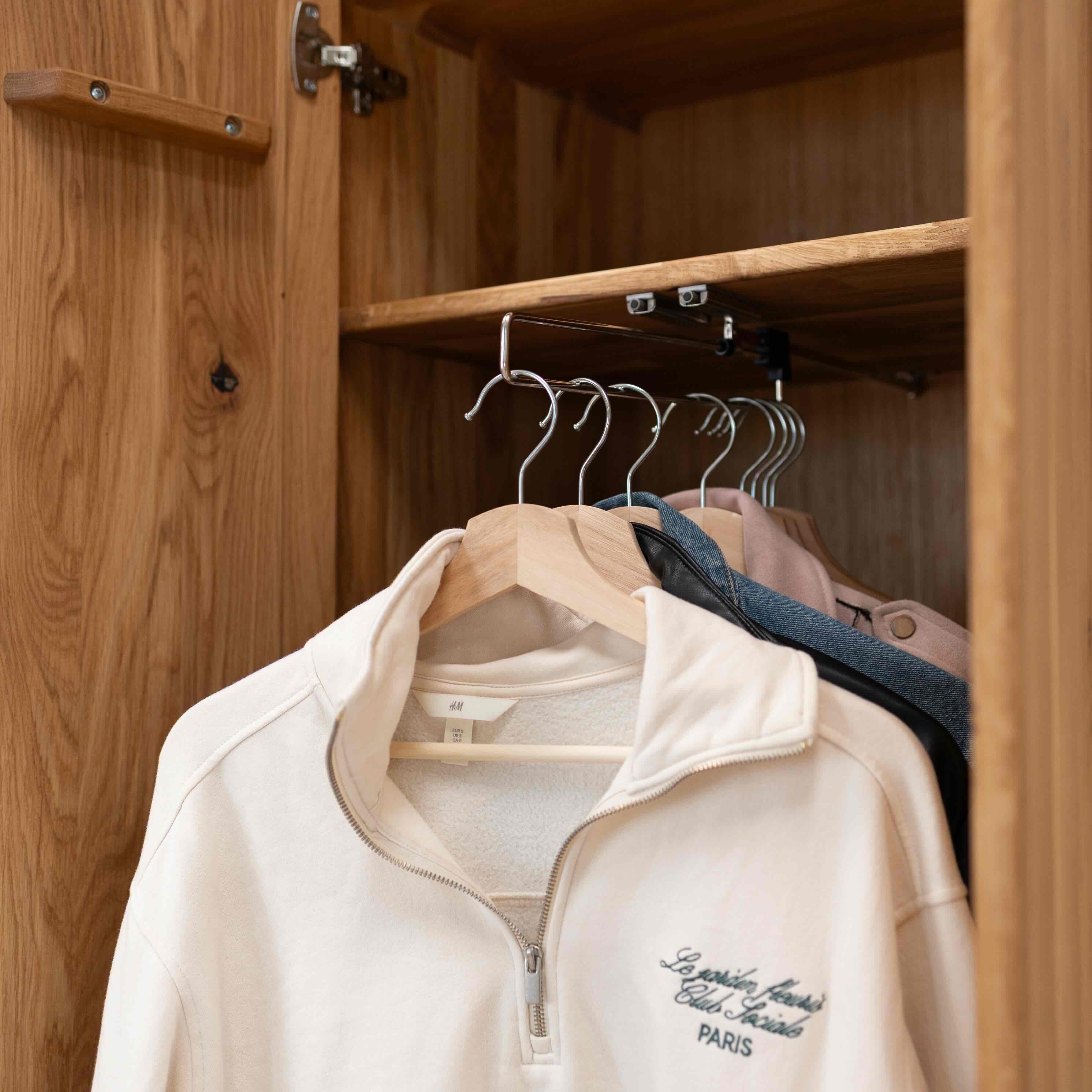 Armoire dressing 2 portes en bois massif de chêne