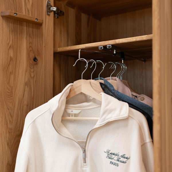 Armoire dressing 2 portes en bois massif de chêne