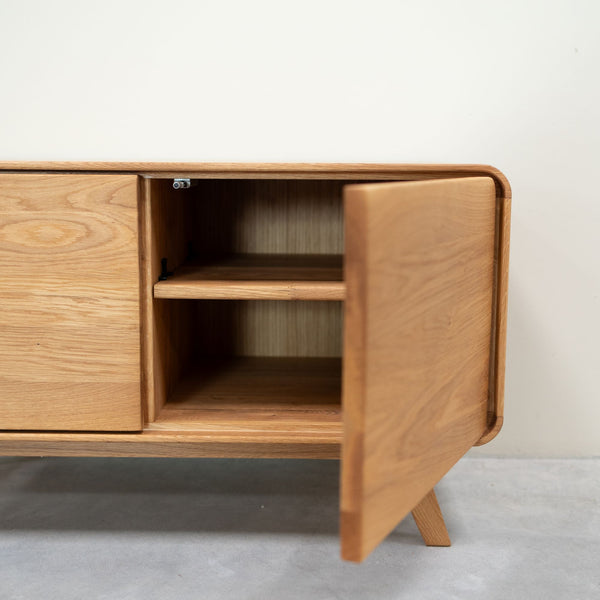 Banc avec rangement en bois massif de chêne Genève - 90 x 45 x 50 cm - NordicStory