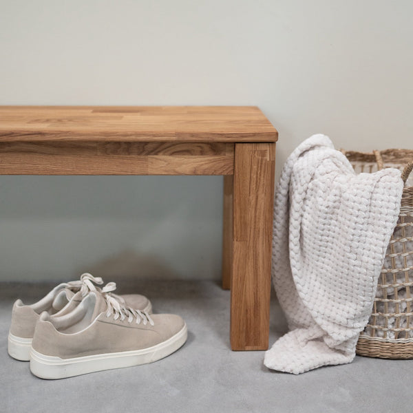 NordicStory Banco de madera maciza de roble "Mauritz 4"