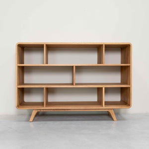 Bibliothèque en bois massif de chêne Genève 1 - 130 x 45 x 89 cm - NordicStory