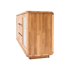 Buffet en bois massif de chêne Solvig - 180 x 41 x 70 cm - NordicStory