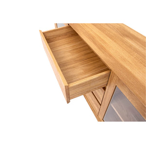 Buffet en bois massif de chêne Solvig - 180 x 41 x 70 cm - NordicStory