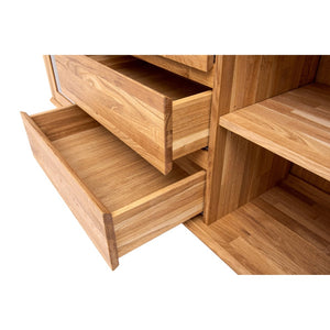 Buffet en bois massif de chêne Solvig - 180 x 41 x 70 cm - NordicStory