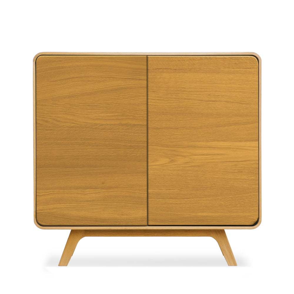 Buffet 2 portes en bois massif de chêne Genève 1 - 90 x 45 x 86 cm - NordicStory