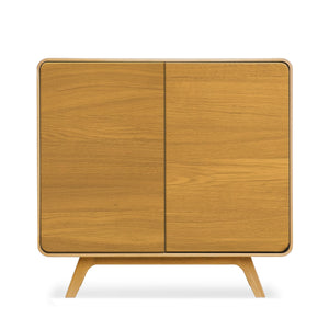 Buffet 2 portes en bois massif de chêne Genève 1 - 90 x 45 x 86 cm - NordicStory