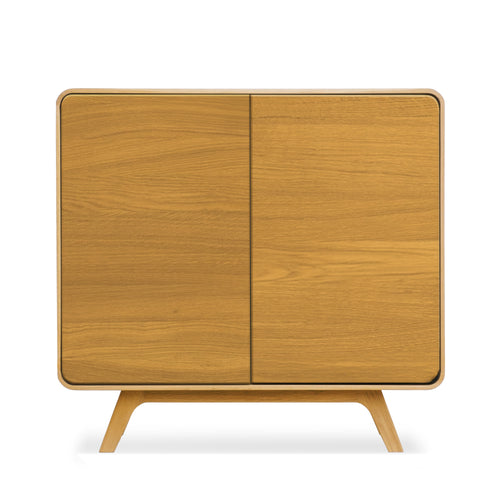 Buffet 2 portes en bois massif de chêne Genève 1 - 90 x 45 x 86 cm - NordicStory