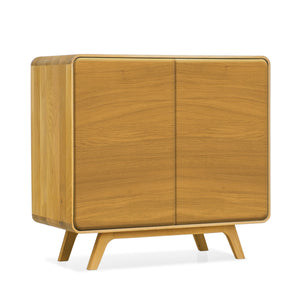 Buffet 2 portes en bois massif de chêne Genève 1 - 90 x 45 x 86 cm - NordicStory