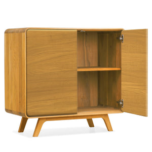 Buffet 2 portes en bois massif de chêne Genève 1 - 90 x 45 x 86 cm - NordicStory