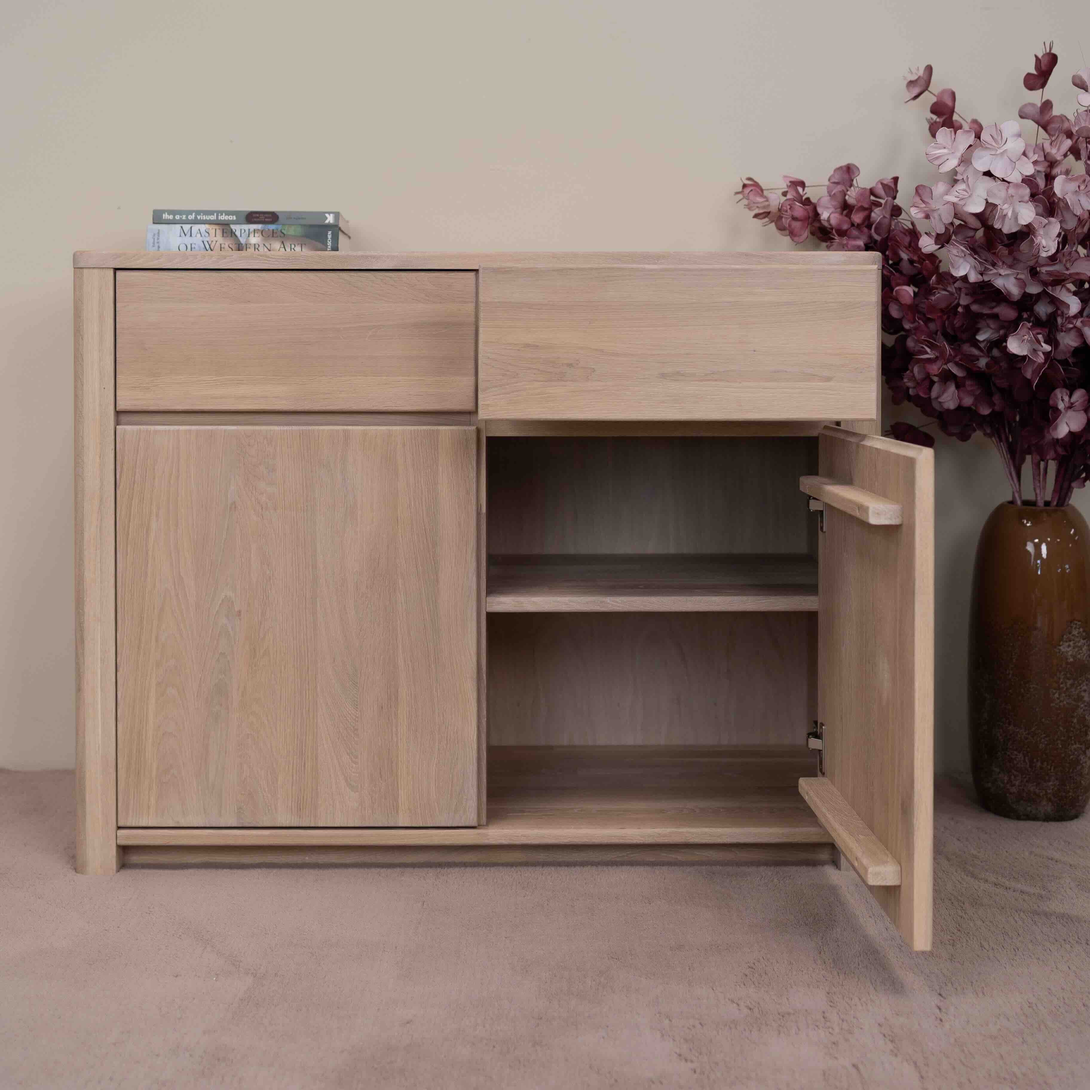 Buffet commode en bois massif de chêne durable