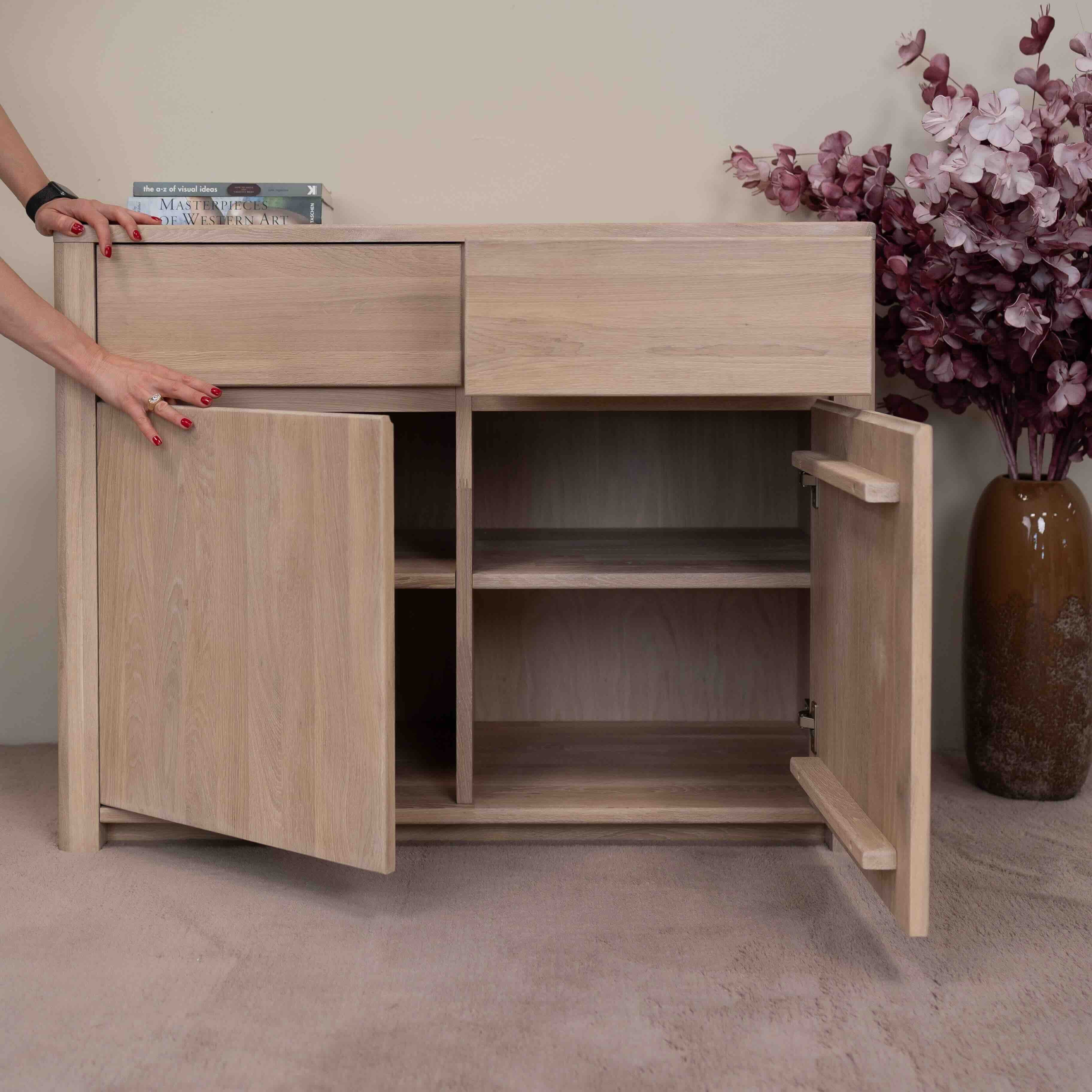 Buffet commode en bois massif de chêne durable