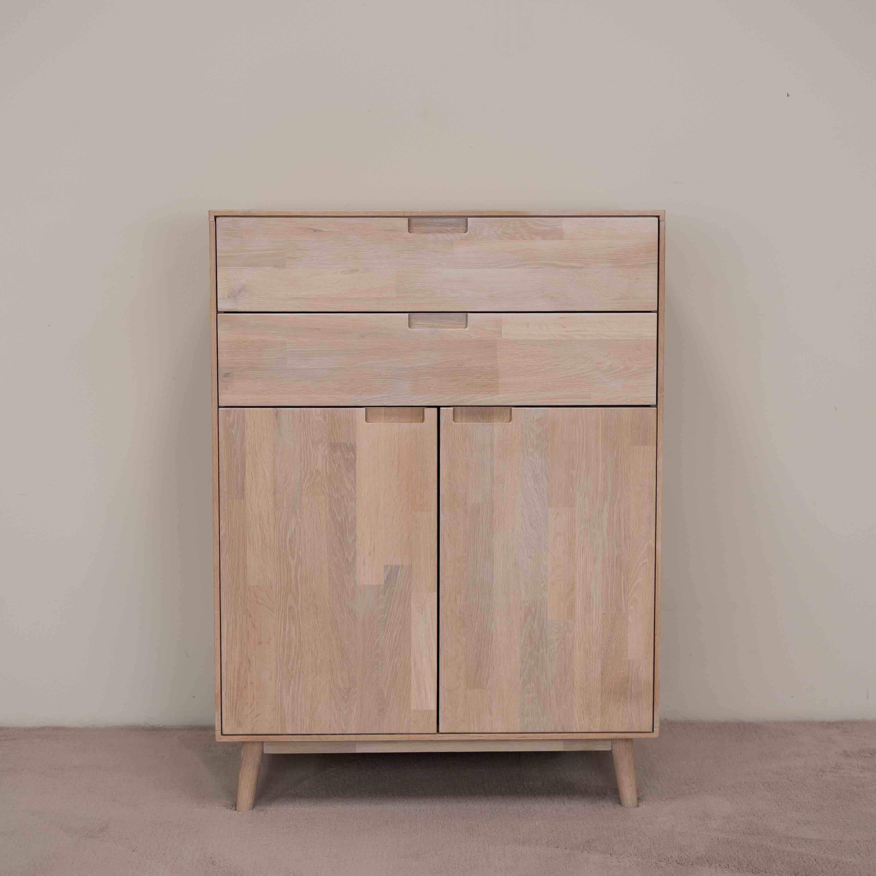 Buffet commode en bois massif de chêne durable style scandinave