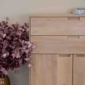 Buffet commode en bois massif de chêne durable style scandinave