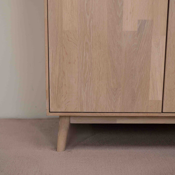 Buffet commode en bois massif de chêne durable style scandinave