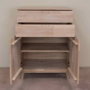 Buffet commode en bois massif de chêne Escandi 2 – 80 x 45 x 111 cm - NordicStory