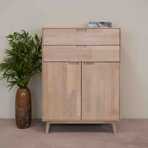 Buffet commode en bois massif de chêne durable style scandinave