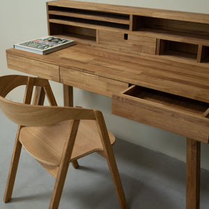 Bureau console en bois massif de chêne Einstein II – 140 x 55 x 106 cm - NordicStory