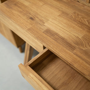 Bureau console en bois massif de chêne Einstein II – 140 x 55 x 106 cm - NordicStory