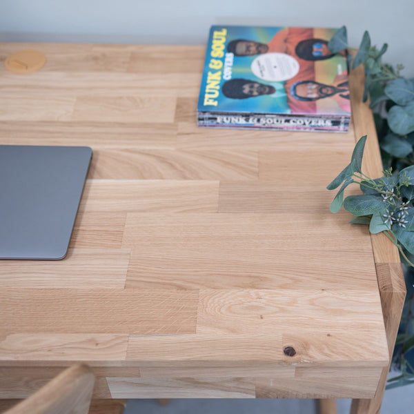 Bureau en bois massif de chêne Eric - 120 x 65 x 75 cm - NordicStory