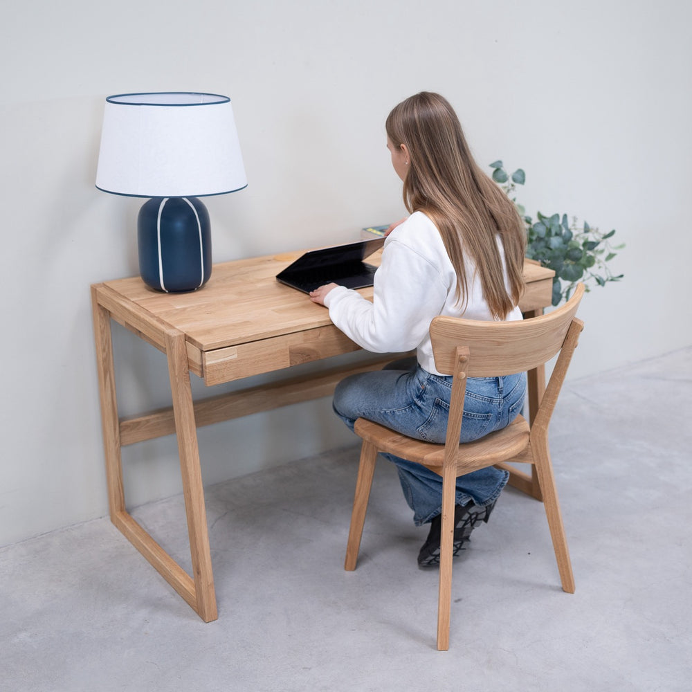 Bureau en bois massif de chêne Eric - 120 x 65 x 75 cm - NordicStory