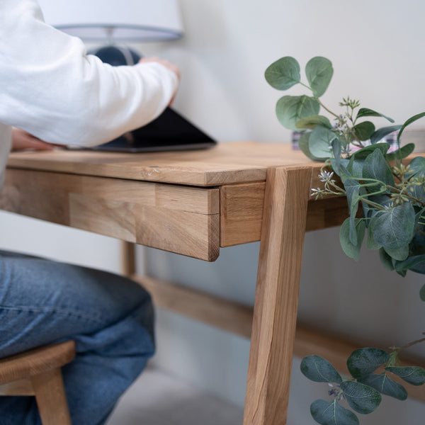 Bureau en bois massif de chêne Eric - 120 x 65 x 75 cm - NordicStory