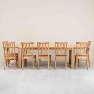 Chaise de salle à manger en bois massif de chêne style rustique