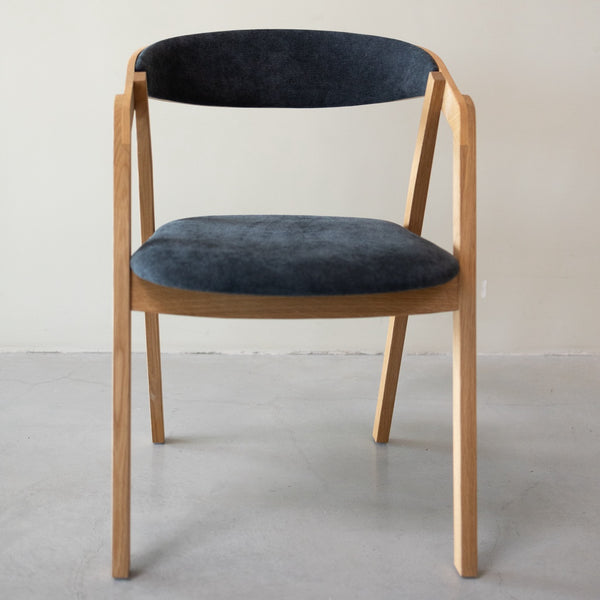 Chaise en bois massif de chêne Knut, revêtement Beige/Gris Anthracite - Lot de 2 ou de 4 chaises - VESKOR