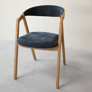 Chaise en bois massif de chêne Knut, revêtement Beige/Gris Anthracite - Lot de 2 ou de 4 chaises - VESKOR