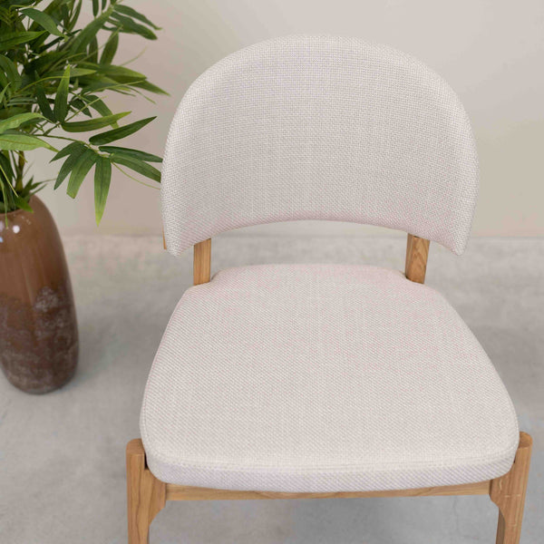 Chaise en bois massif de chêne revêtement beige écru