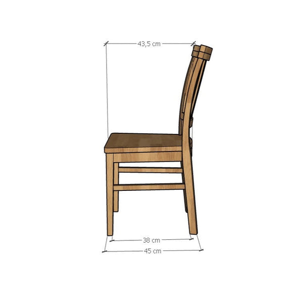 Chaise de salle à manger en bois massif de chêne Provence – Lot de 2 ou 4 chaises - NordicStory