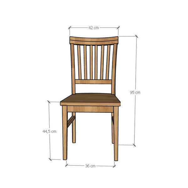 Chaise de salle à manger en bois massif de chêne Provence – Lot de 2 ou 4 chaises - NordicStory