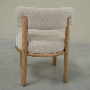 Chaise en bois massif de chêne Lova, revêtement Ecru - Lot de 2 chaises - VESKOR