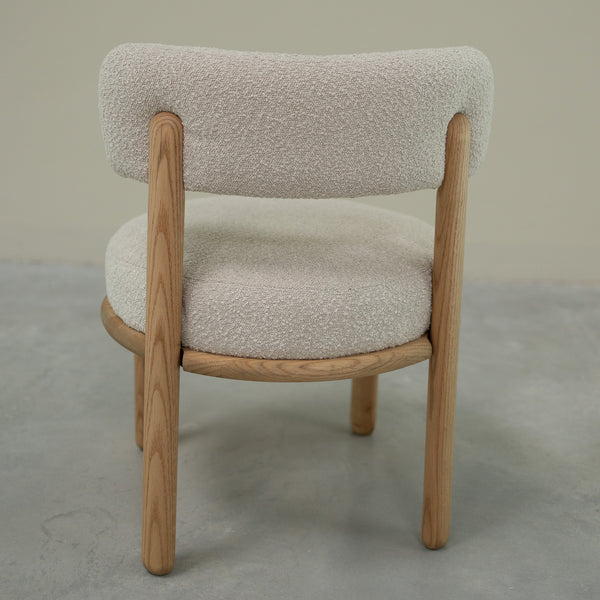 Chaise en bois massif de chêne Lova, revêtement Ecru - Lot de 2 chaises - VESKOR