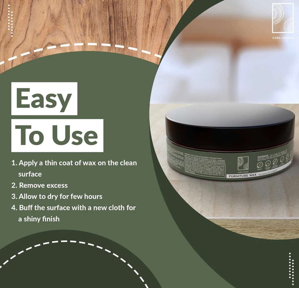 CURA LIGNUM - Cire pour meubles à base de cire d'abeille. Couleur: incolore - Fabriquée en Allemagne