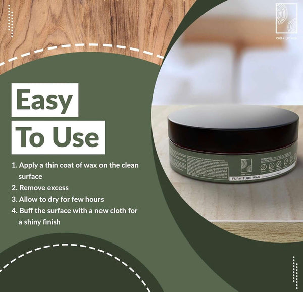 CURA LIGNUM - Cire pour meubles à base de cire d'abeille. Couleur: incolore - Fabriquée en Allemagne