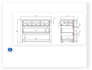 Commode en bois massif de chêne Elsa - 102 x 44 x 79 cm - NordicStory