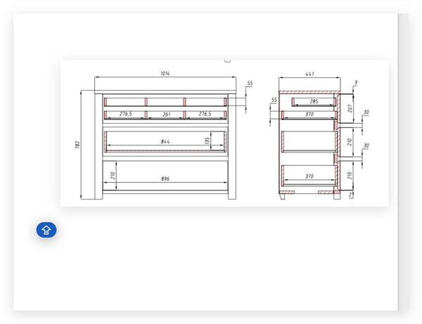 Commode en bois massif de chêne Elsa - 102 x 44 x 79 cm - NordicStory