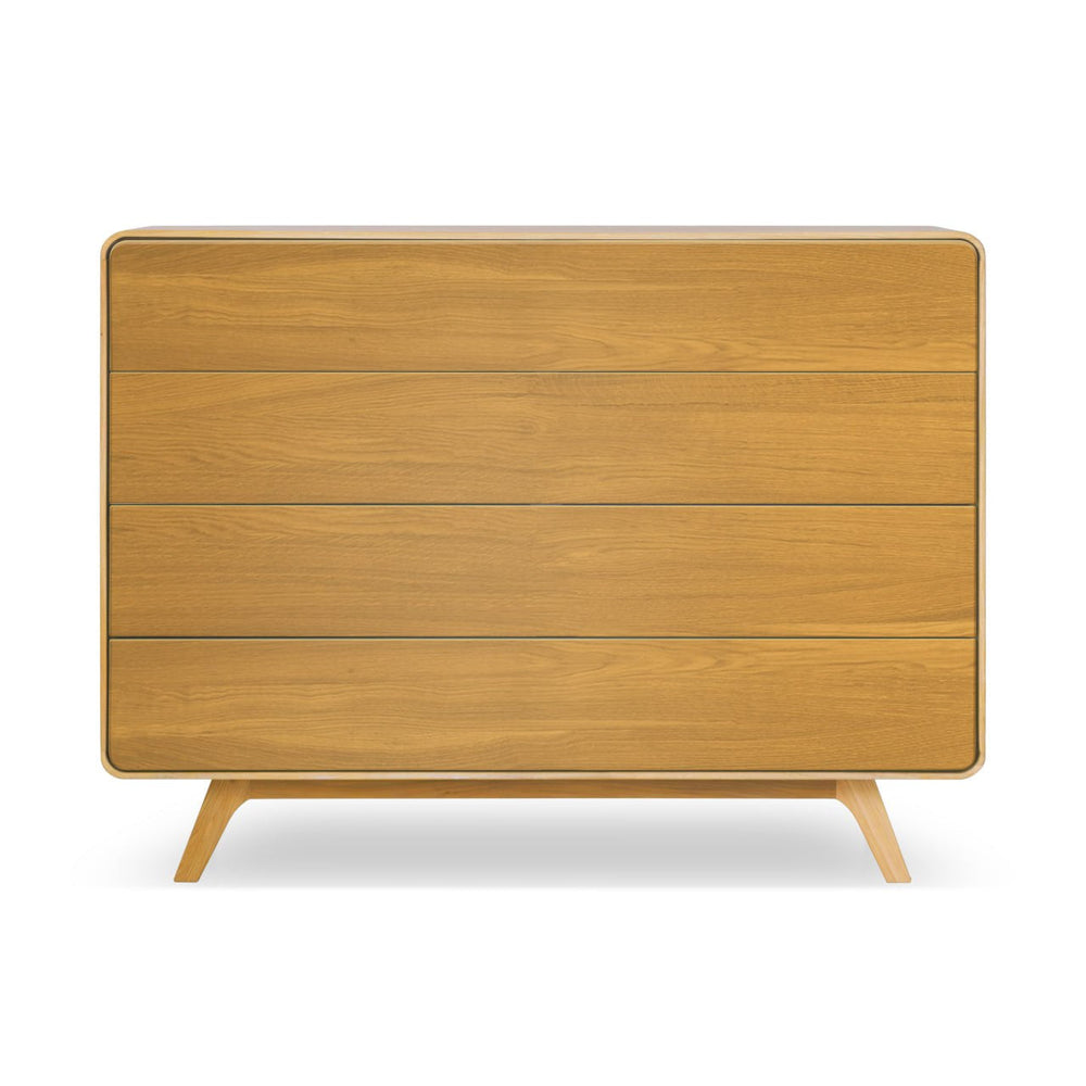 NordicStory Comoda de madera maciza roble "Geneva 3", 120 x 42 x 90 cm.